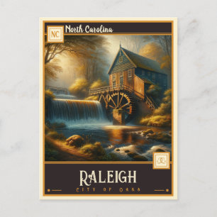 Raleigh, North Carolina Antiek Briefkaart
