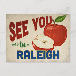 Raleigh North Carolina Apple - Vintage Travel Briefkaart