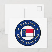 Raleigh North Carolina Briefkaart (Voorkant / Achterkant)