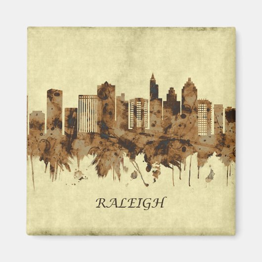 Raleigh North Carolina Cityscape Magneet (Voorkant)