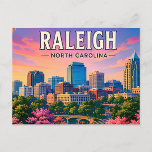 🌳 Raleigh North Carolina Gezichtspunten aan de ho Briefkaart