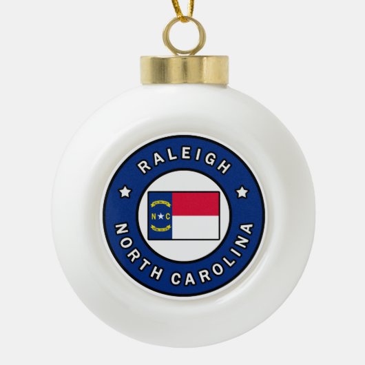 Raleigh North Carolina Keramische Bal Ornament (Voorkant)