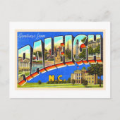 Raleigh North Carolina NC Large Letter Briefkaart (Voorkant)