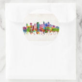 Raleigh North Carolina Skyline Ronde Sticker (Tas)