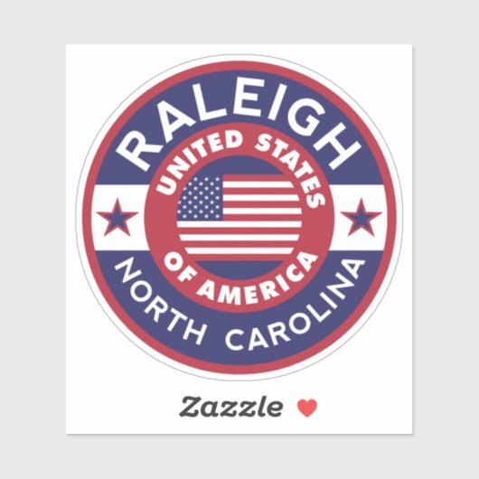 RALEIGH, North Carolina Sticker (Vel)