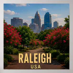 Raleigh North Carolina Tuin Reis Cadeau Poster