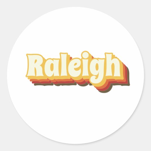Raleigh Retro  tekst Ronde Sticker (Voorkant)
