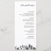 Raleigh Silhouette Modern Trouwdiner Menu (Voorkant)