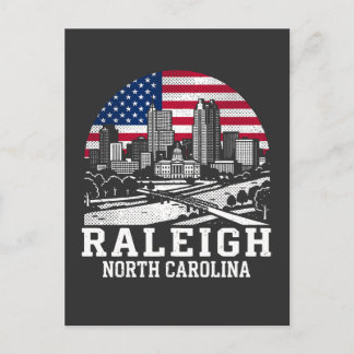 Raleigh Stad North Carolina Amerikaanse Vlag Briefkaart