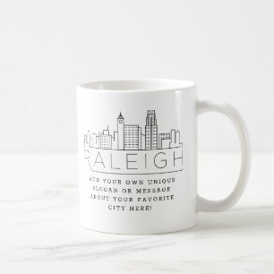 Raleigh Stylized Skyline   Aangepaste slogan Koffiemok