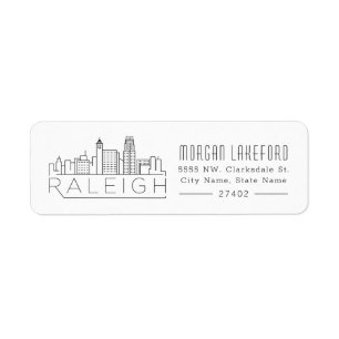 Raleigh Stylized Skyline Etiket