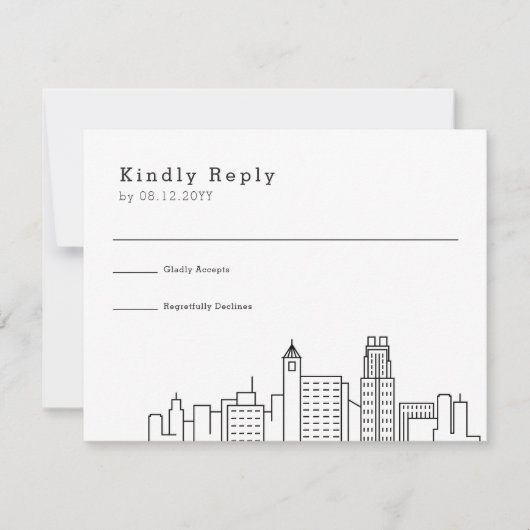 Raleigh Wedding | Stijlvolle Skyline RSVP (Voorkant)