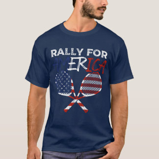 Rally for America Racket Sports Amerikaanse Vlag f T-shirt