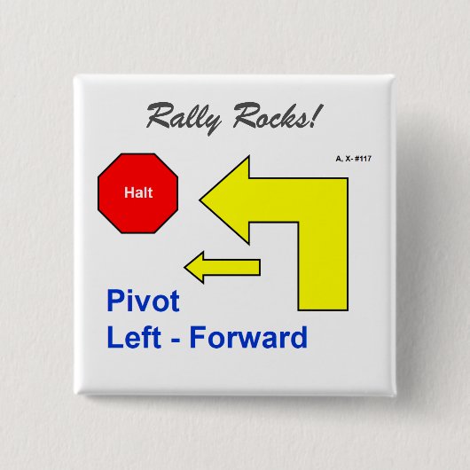 Rally Obedience Rocks Vierkante Button 5,1 Cm (Voorkant)