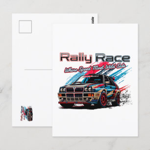 RALLY RACE  - WANNEER SNELHEID DE WILDE KANT ONTMO BRIEFKAART