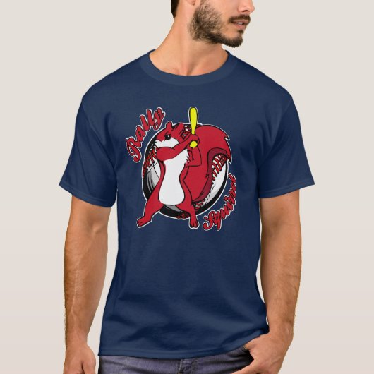 Rally Squirrel - Mannen blauw T-shirt (Voorkant)