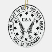 Rally voor ons kerstfeest keramisch ornament (Links)