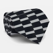 Ralph Roraff Black White Silk Motif Cravate (Roulé)