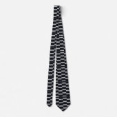Ralph Roraff Black White Silk Pattern Stropdas (Achterkant)