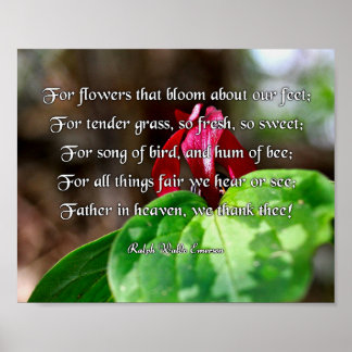 Ralph Waldo Emerson gedicht, voor bloemen Poster
