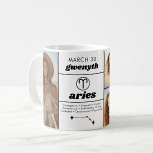 Ram Aangepaste Verjaardag Zodiac - 5 Fotocollage Koffiemok