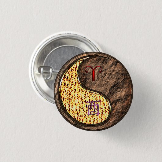 Ram & Aarde Haan Ronde Button 3,2 Cm (Voorkant /achterkant)