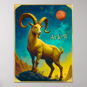 Ram Aries Dierenriemteken Poster