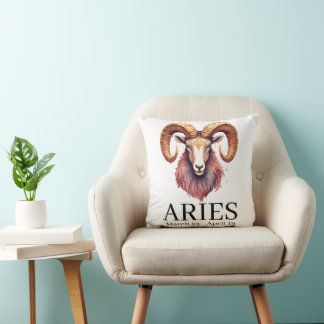 Ram Aries Waterverf | Hemel Zodiac Astrologie Kussen