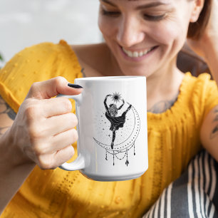 Ram Dancing Meisje 15oz Zwart Rand Mok