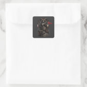 Ram — De Gehoornde Voorbode Vierkante Sticker (Tas)