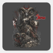 Ram — De Gehoornde Voorbode Vierkante Sticker (Voorkant)