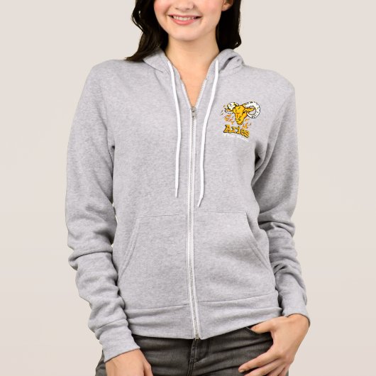 Ram de ram zodiac astrologie dames zip jas hoodie (Voorkant)