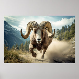 Ram Dierlijke Natuur Majestic Wilderness Poster