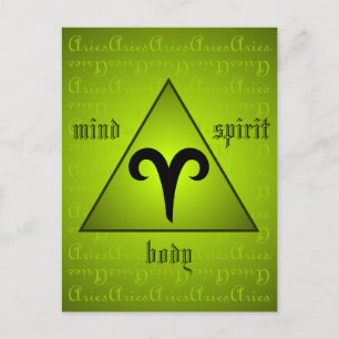 Ram Driehoek Mind Body Spirit Holisitisch Groen Briefkaart