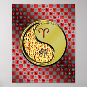 Ram en metalen konijn poster
