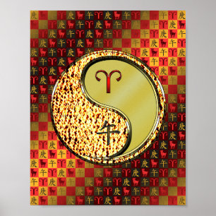 Ram en metalen paard poster