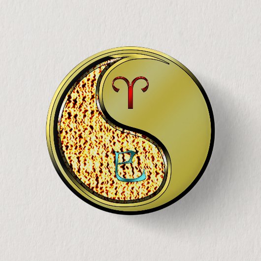 Ram en metalen slang ronde button 3,2 cm (Voorkant)