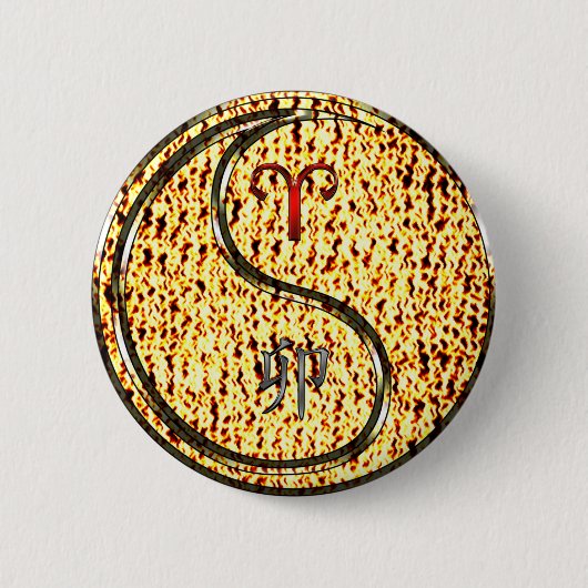 Ram en vuurkonijn ronde button 5,7 cm (Voorkant)