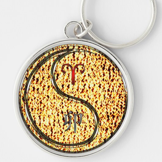 Ram en vuurkonijn sleutelhanger (Voorkant)