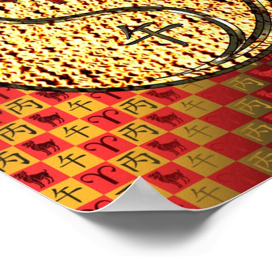 Ram en vuurpaard poster (Hoek)