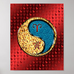 Ram en water tijger poster