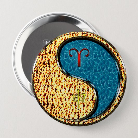 Ram en wateraap ronde button 4,0 cm (Voorkant /achterkant)