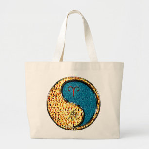 Ram en waterdraak grote tote bag