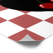 Ram Gotische esthetische geruite kersenkunst Poster (Hoek)