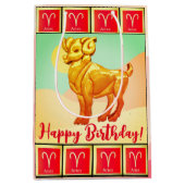 Ram - Happy Birthday Midden Geschenk Tas Medium Cadeauzakje (Voorkant)
