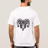 Ram Head Design voor Heren - Zwart en Wit T-shirt (Achterkant)