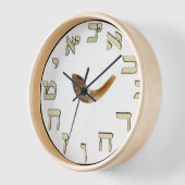Ram Horn Shofar et nombre hébreu horloge murale (Angle)