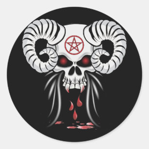 Ram Horned Skull Ronde Sticker