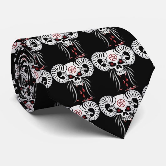 Ram Horned Skull Stropdas (Opgerold)