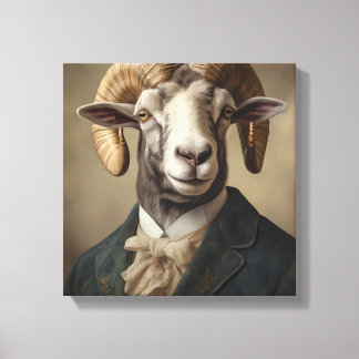 Ram in een pak | Dierenkunst | Dier in een pak Canvas Afdruk